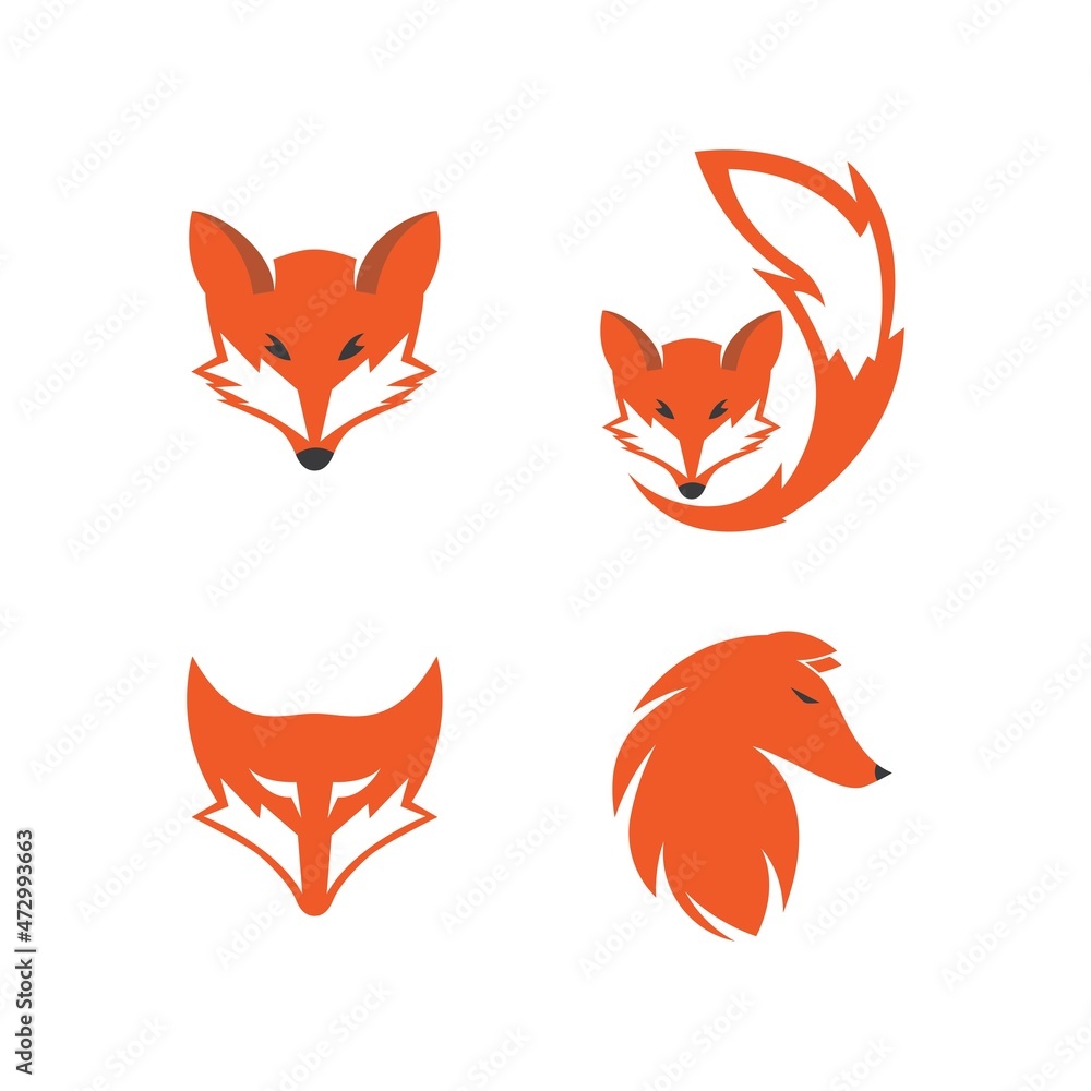 Sticker fox logo illustration