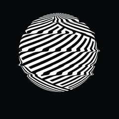 Glitch distorted geometric shape . Minimal art design . Destroyed melting logo . Trendy defect error shapes . Glitched design element .Broken effect .vector 