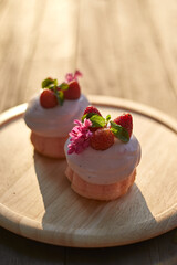 fruit cake with stawberry.