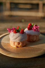 fruit cake with stawberry.