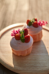 fruit cake with stawberry.