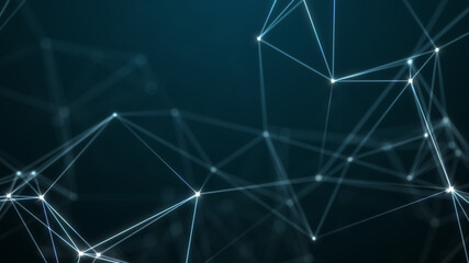 Abstract technology background from lines and dots. Plexus space geometrical backdrop