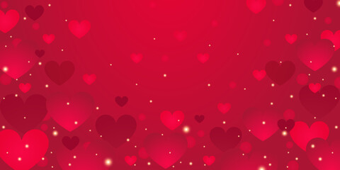 Valentine's Day abstract background with hearts. Design for love banner or greeting card. Vector illustration