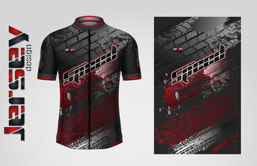 Sport jersey t-shirt. Cycling jersey mockup for football club. Sport pattern fabric textile. Sport background texture pattern