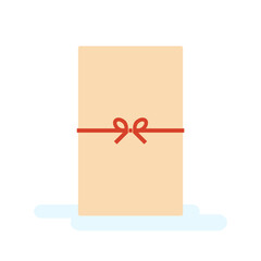 水引がかわいいポチ袋・茶封筒：給付金・給料・ボーナス・お小遣いのイメージの素材