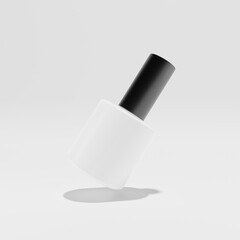 nails polish finger mockup cosmetic flying on white background 3d render
