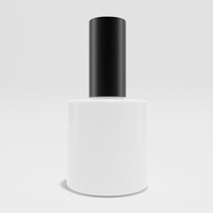 nail polish bottle finger mockup with black cap a front view 3d render