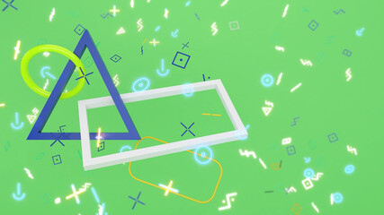 Memphis geometric forms pattern, Memphis pattern,abstract background,3d rendering