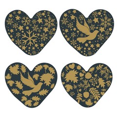 Decorative heart card. VECTOR ILLUSRATION.