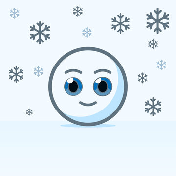 cute snowball character doodle illustration