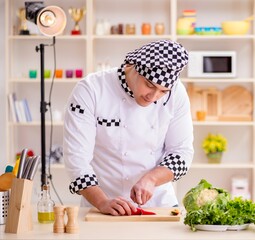 Food cooking tv show in the studio