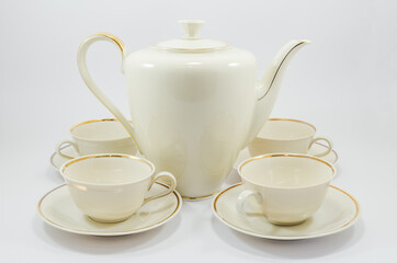 Porcelain tea set for four persons