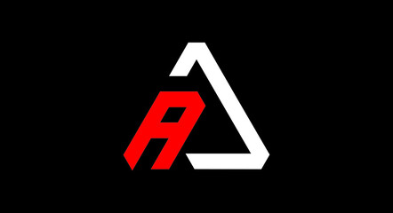 Abstract monogram letter a logo design vector templates in triangle shape, aa logo