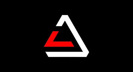 Abstract monogram letter l logo design vector templates in triangle shape, L logo