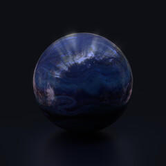 Crystal ball of middle earth. Palantil to guess the future. 3d rendering.