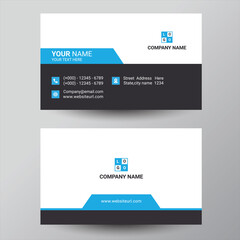 stylish blue wave business card vector design	