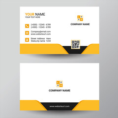 Business cards design, yellow business card template . Editable business card vector design. Modern style business card in yellow color	