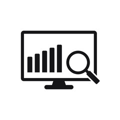 Online search icon. Graph analysis sign icon in trendy flat style isolated on white background.