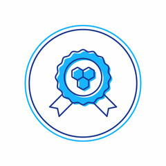 Filled outline Honey award icon isolated on white background. Honey medal. Vector