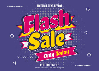 Flash sale banner with editable text effect
