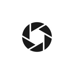 Camera lens logo design initial letter O. photography logo