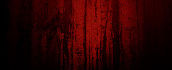 Scary red wall, dirty dark concrete cement texture for background.