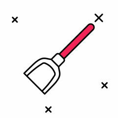 Filled outline Dustpan icon isolated on white background. Cleaning scoop services. Vector