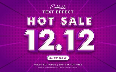 Editable text effect-12.12 hot sale banner text effect