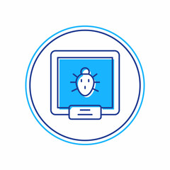 Filled outline Colorado beetle icon isolated on white background. Vector