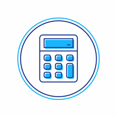 Filled outline Calculator icon isolated on white background. Accounting symbol. Business calculations mathematics education and finance. Vector