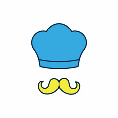 Filled outline Italian cook icon isolated on white background. Vector