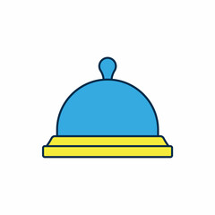 Filled outline Covered with a tray of food icon isolated on white background. Tray and lid sign. Restaurant cloche with lid. Vector