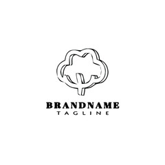 cotton flowers logo cartoon icon design template black isolated vector illustration