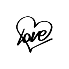 Heart. Abstract love symbol. Continuous line art drawing vector illustration.