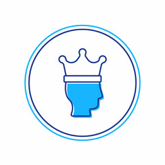 Filled outline King crown icon isolated on white background. Vector