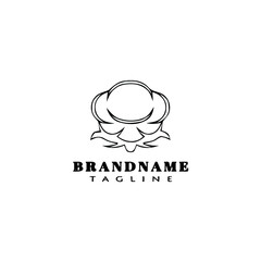 Fototapeta premium cotton flowers logo cartoon icon design template black isolated vector illustration