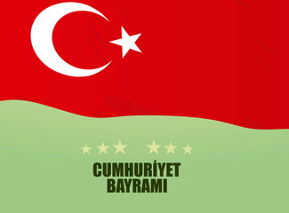 Turkey Republic day card. vector