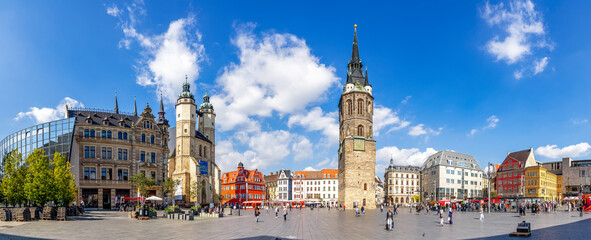 Panorama, Markt, Halle an der Saale, Deutschland	