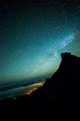 Milky way in Caldera De Taburiente Nature Park, La Palma Island, Canary Islands, Spain