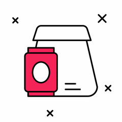 Filled outline Online ordering and fast food delivery icon isolated on white background. Vector