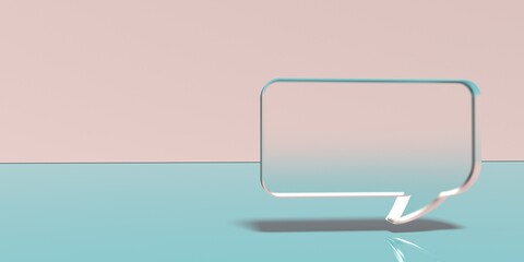3D render illustration of speech bubble on a colored background