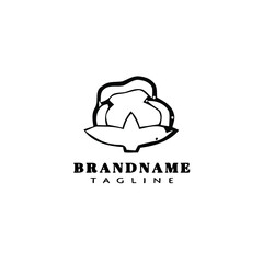 cotton flowers logo cartoon icon design template black isolated vector illustration