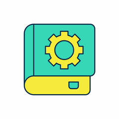 Filled outline User manual icon isolated on white background. User guide book. Instruction sign. Read before use. Vector