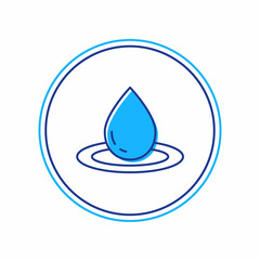 Filled outline Water drop icon isolated on white background. Vector