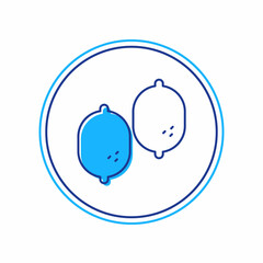 Filled outline Lemon icon isolated on white background. Vector