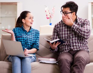 Students preparing for university exams