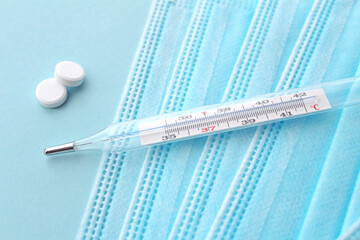 thermometer and pills