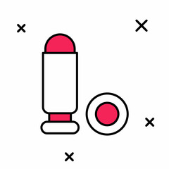 Filled outline Bullet icon isolated on white background. Vector