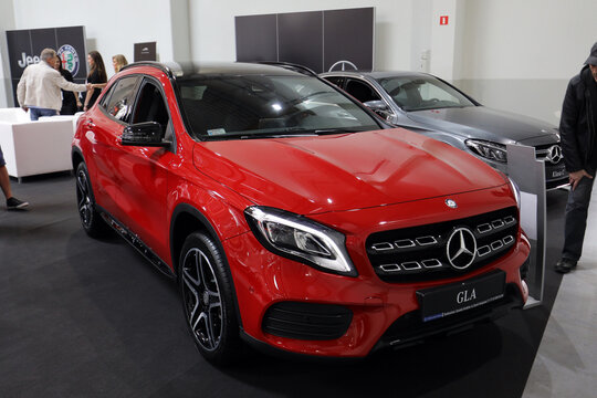  Mercedes GLA displayed at 3rd edition of MOTO SHOW in Krakow. Poland. Exhibitors present  most interesting aspects of the automotive industry