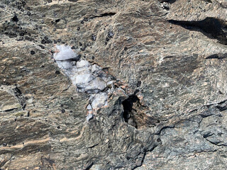 Quarz Gestein Profil, durch Gletscher abgetragen